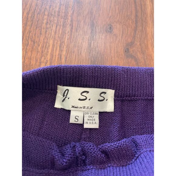 J.S.S knitwear suit small purple 3pcs pants tank jacket wool / viscous classic - Picture 12 of 16